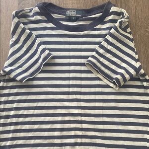 🌊 Polo by Ralph Lauren Blue and White Striped Polo Shirt